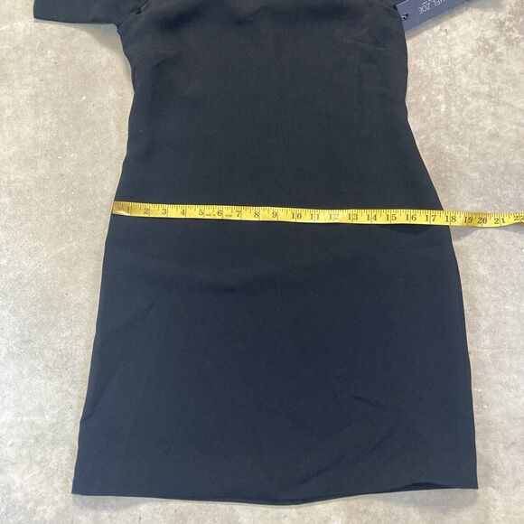 Rachel Zoe Dress Womens 4 Black Bixley Pearl Collar Crepe Mini Cold Shoudler - Picture 3 of 12